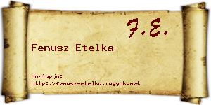 Fenusz Etelka névjegykártya